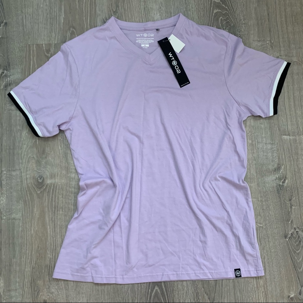 NWT Purple Men’s V-Neck 100% Cotton Shirt